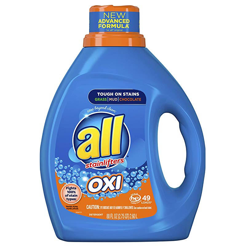 All Liquid Laundry Detergent with Oxi Stain Removers and Whiteners, 2600ml, 49 Loads
