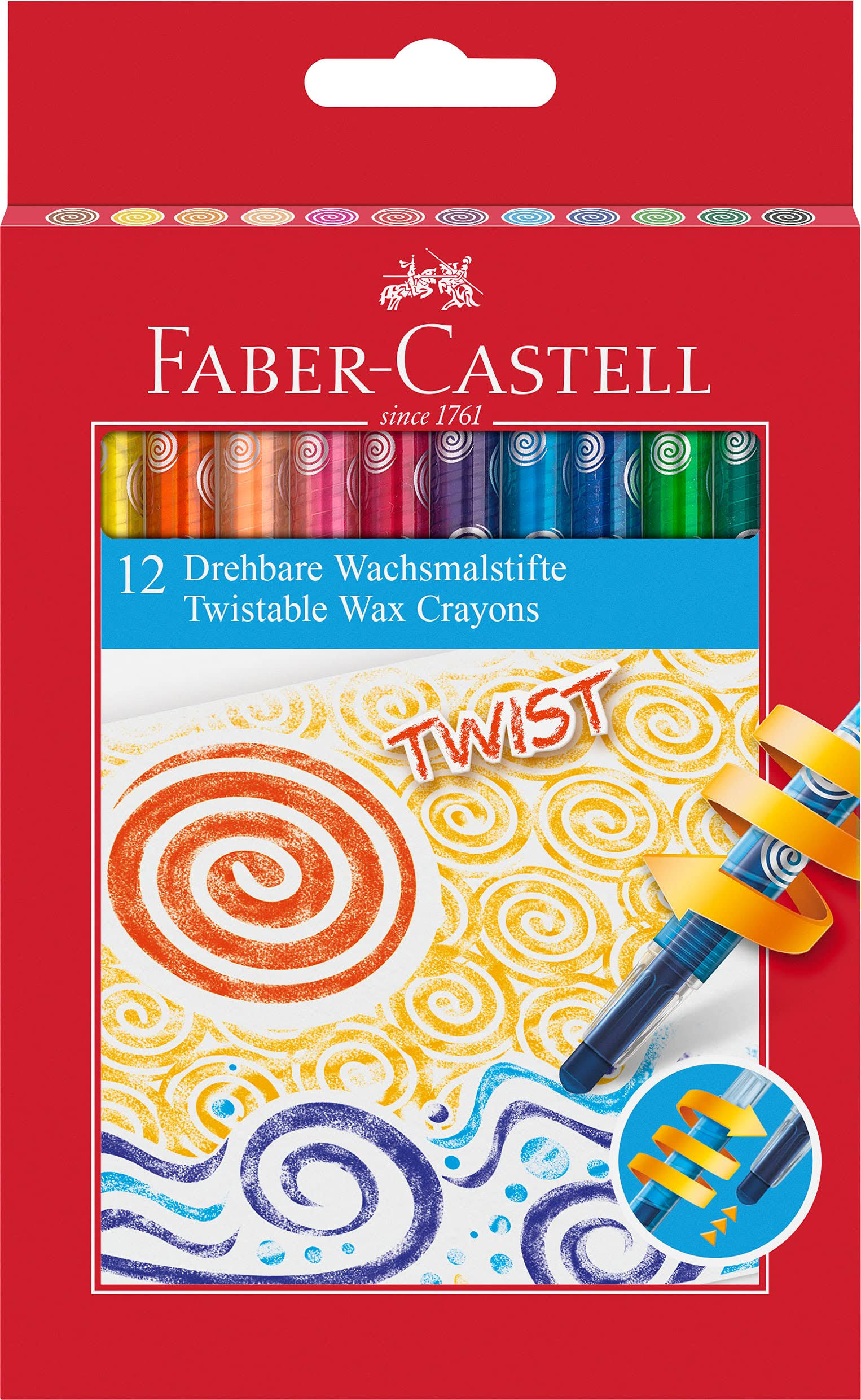 Faber-Castell 120003 Twistable Wax Crayons (Pack of 12)