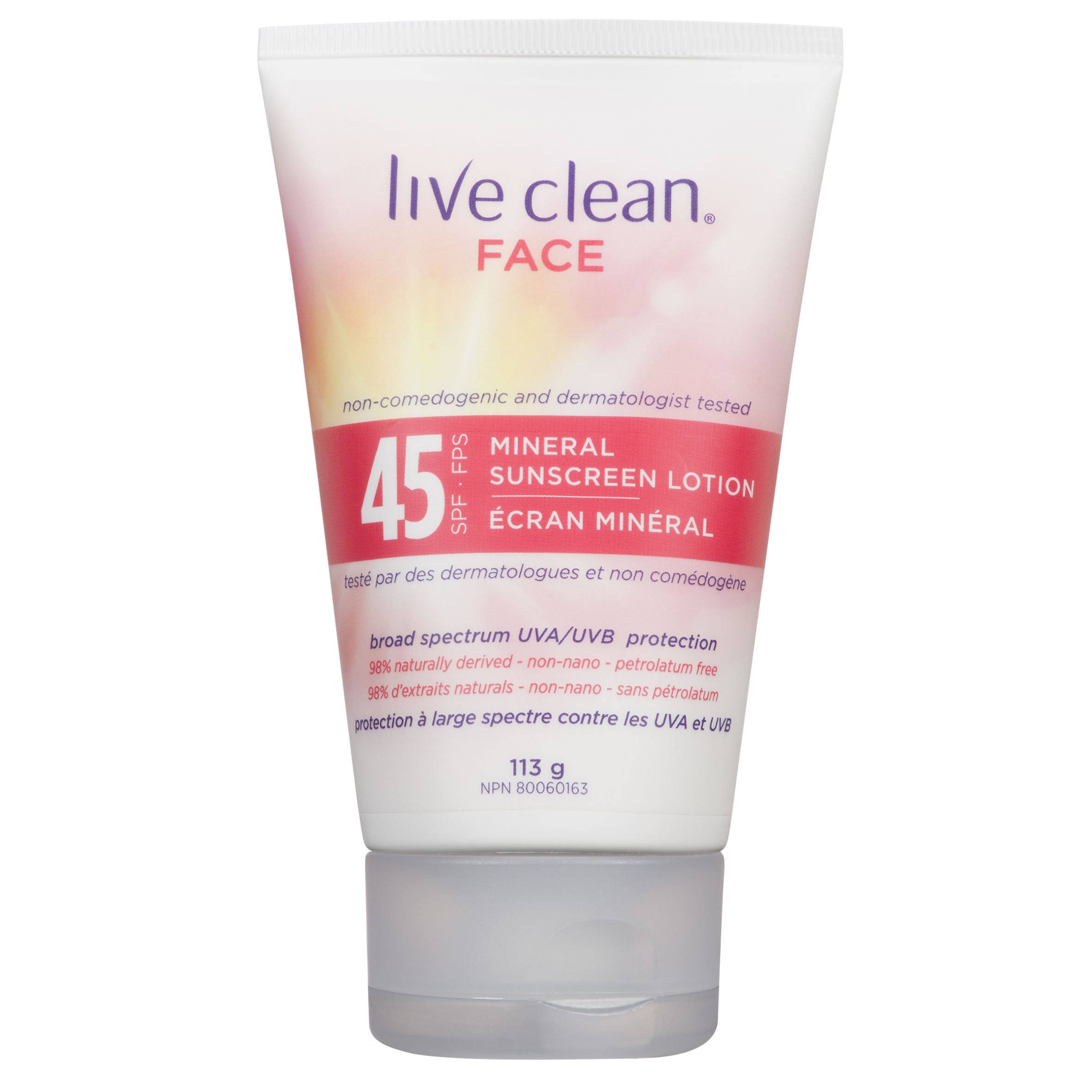 Live Clean - Face Mineral Sunscreen Lotion - 45 SPF | 113g