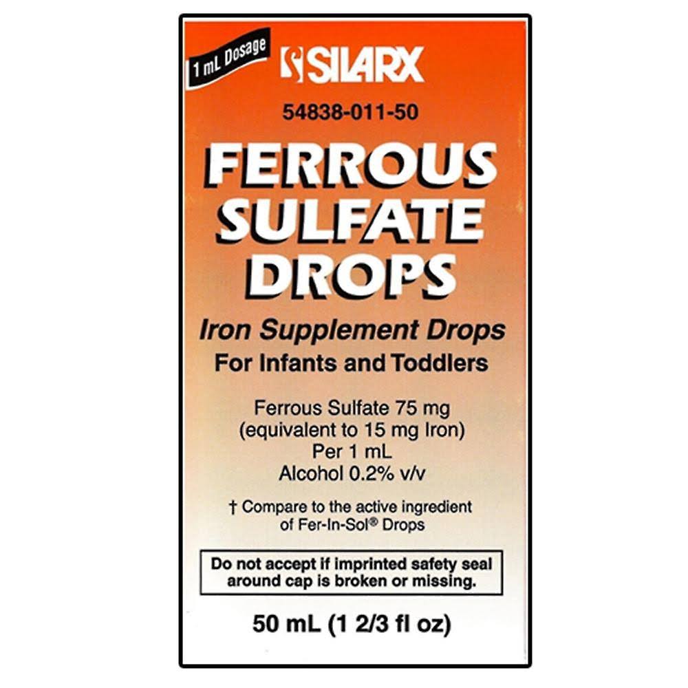 Silarx ferrous sulfate drops, 15 mg/ml, 50 ml