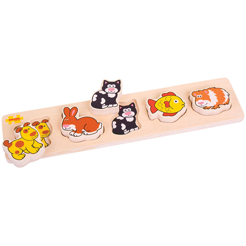 Bigjigs Toys Chunky Lift and Match Pets Puzzle