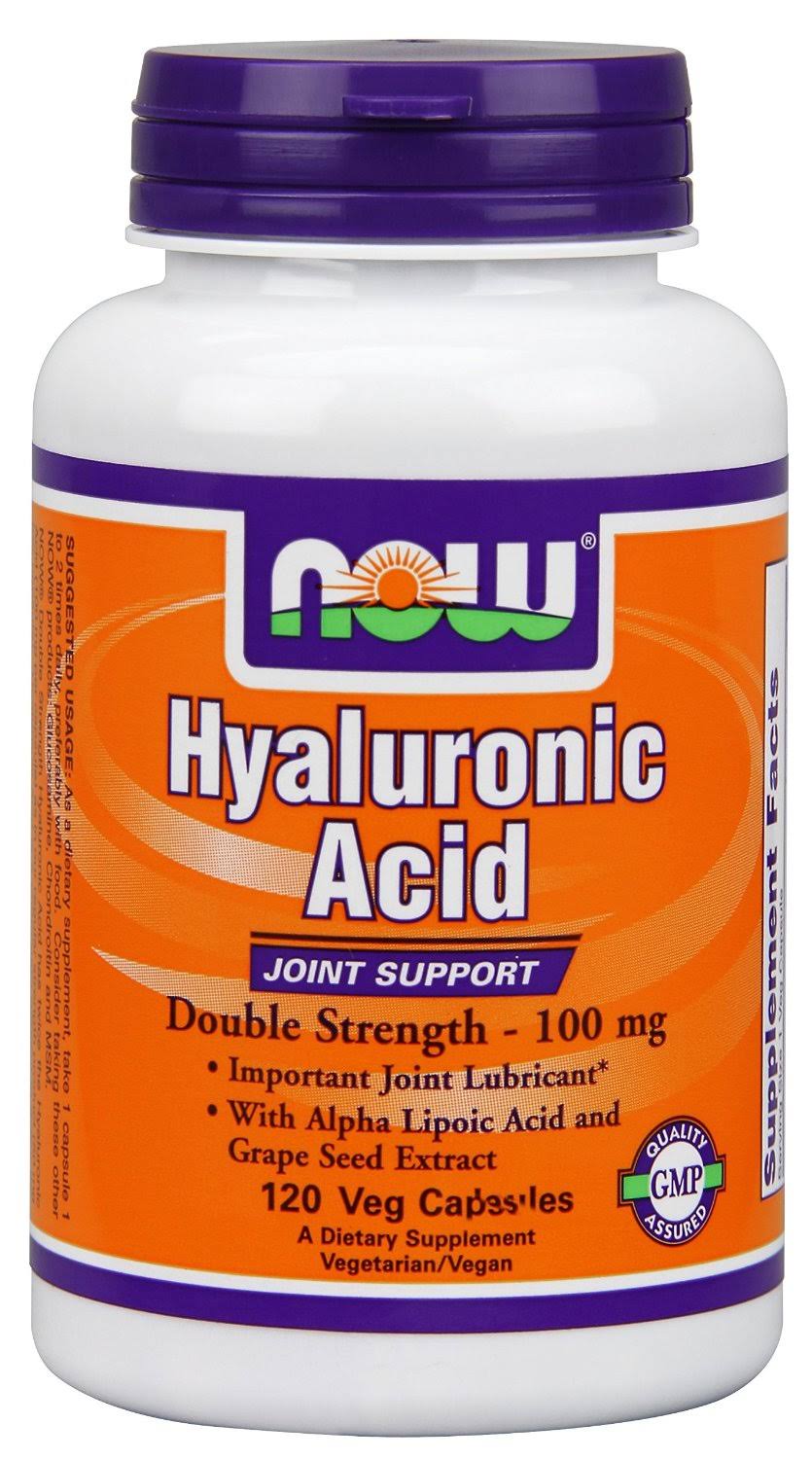 Now Foods Hyaluronic Acid Supplement - 120 Veg Capsules, 100mg