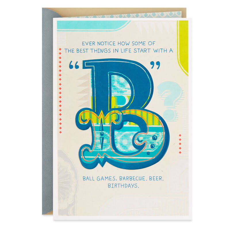 Hallmark Birthday Card, The Best Things Start with A B Birthday Card for Brother