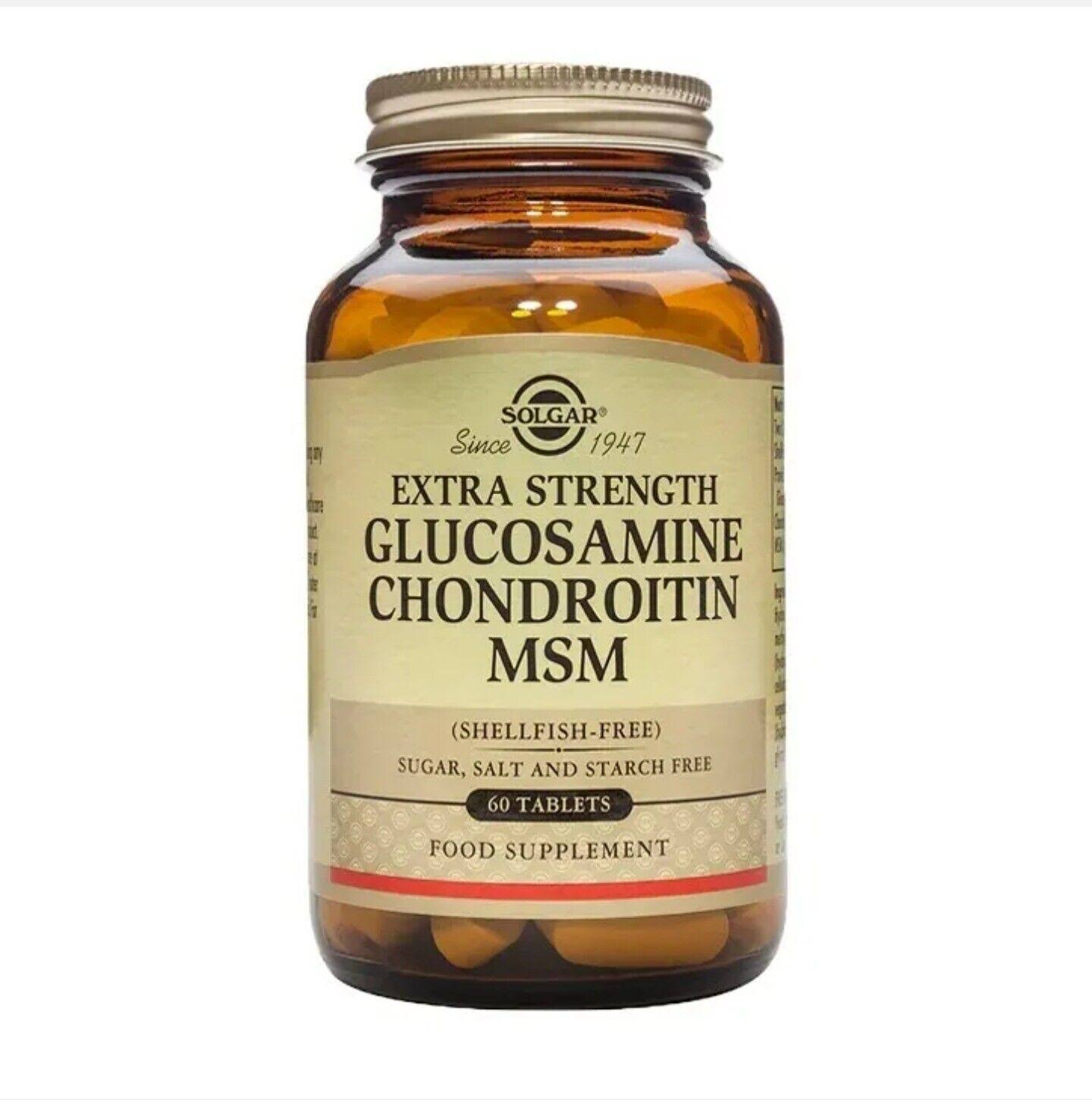 Solgar Extra Strength Glucosamine Chondroitin MSM Dietary Supplement - 60 Tablets