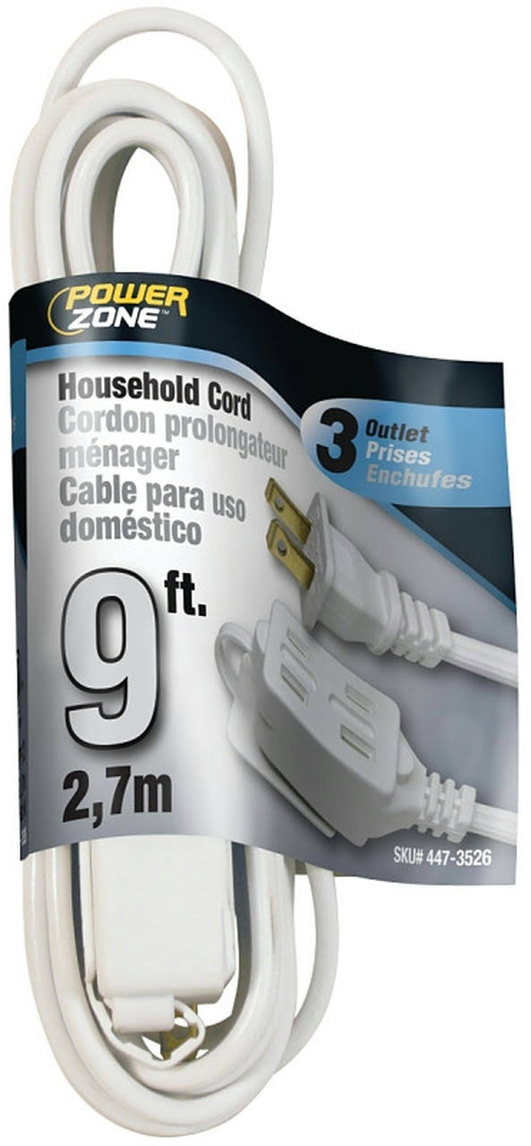 Power Zone OR660609 Extension Cord, 9', White