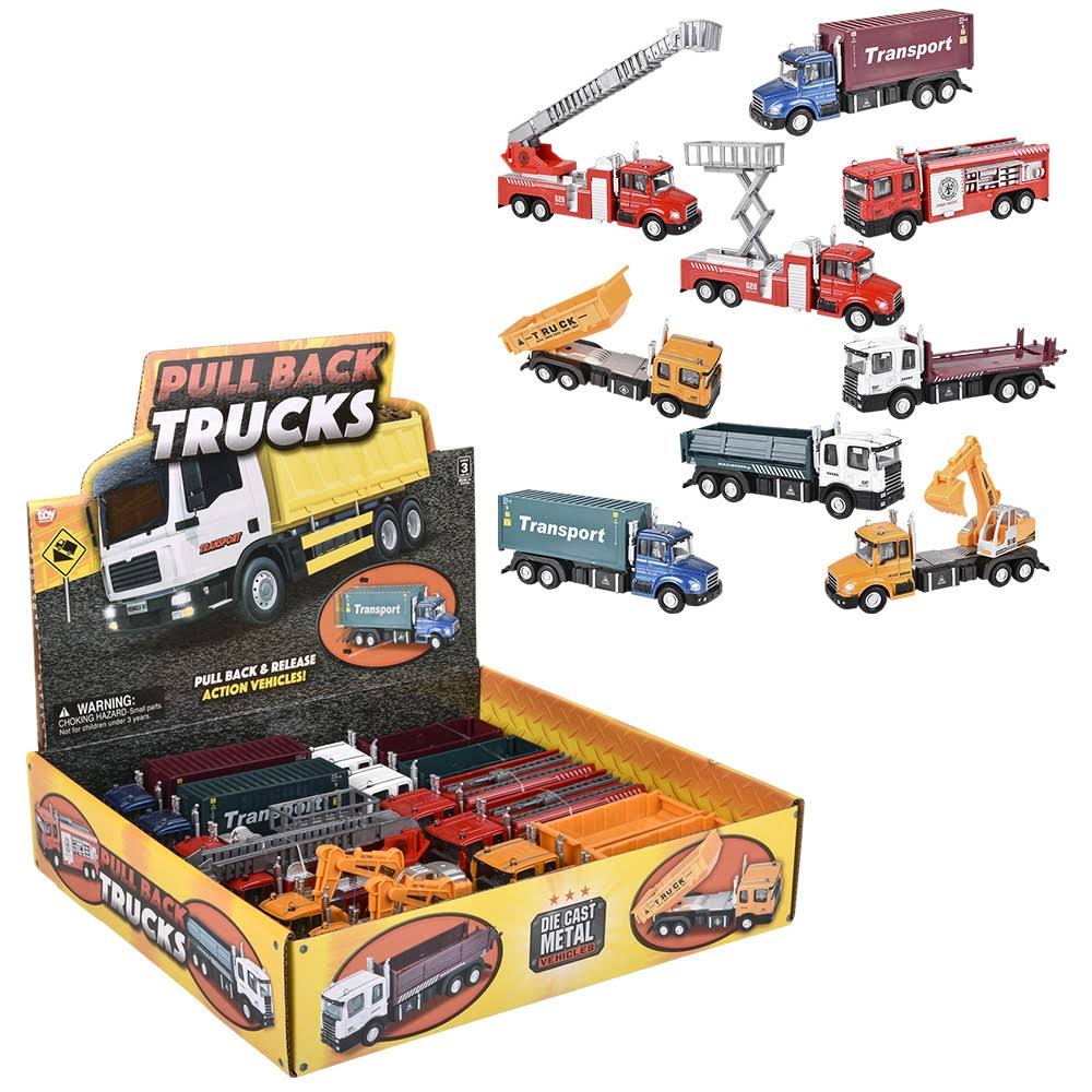 6” Die-Cast Pull Back Truck Assortment Red