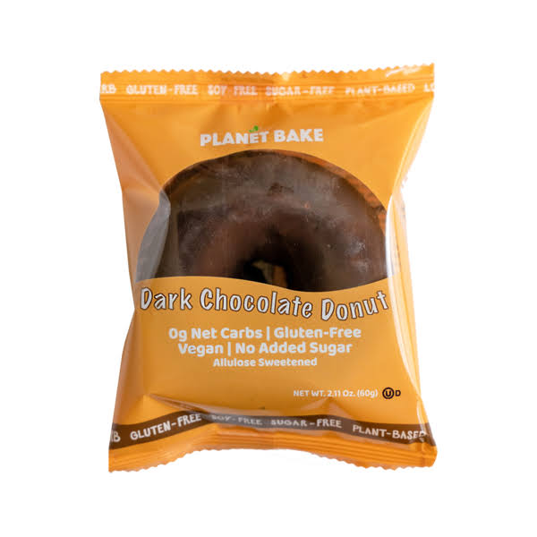 Planet Bake - Sugar-Free Donuts, 60g | Multiple Flavours Dark Chocolate - Vegan Plant Based