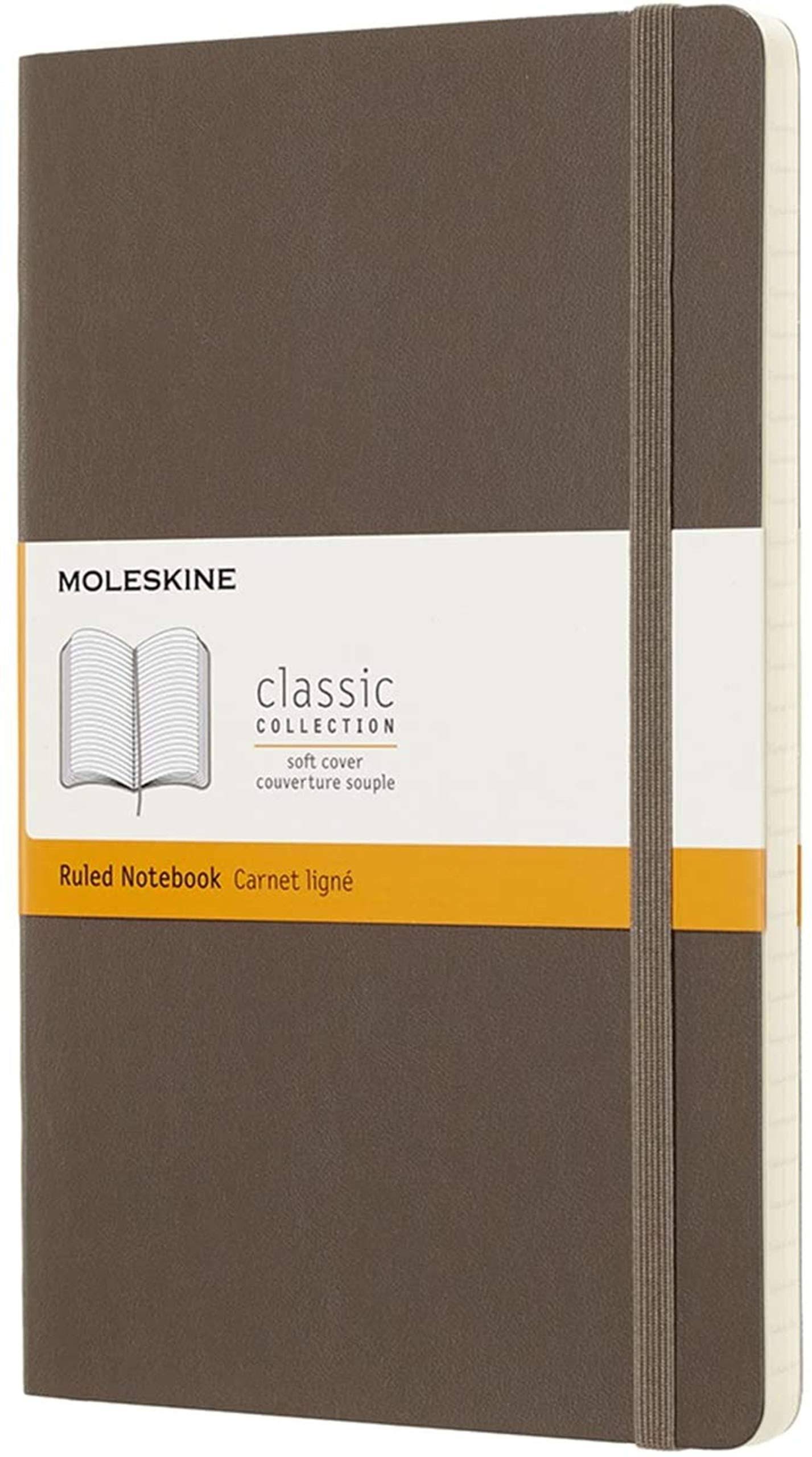 MOLESKINE CLASSIC SOFT COVER LARGE RULED NOTEBOOK EARTH BROWN