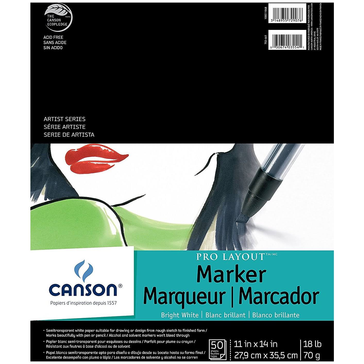 Canson Artist Series Pro Layout Marker Pads - 50 Sheets, 18lb