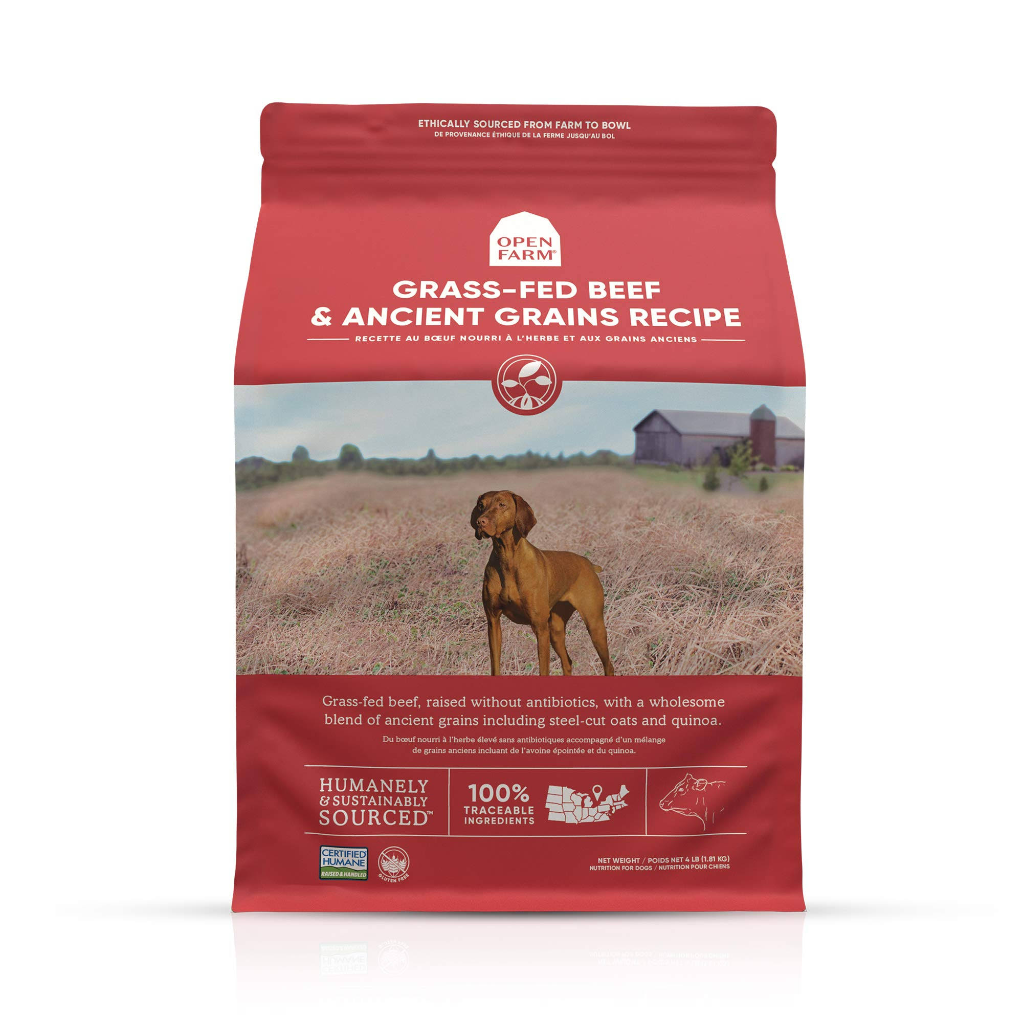 Open Farm Grass-Fed Beef & Ancient Grains Dry Dog Food, 11 LB