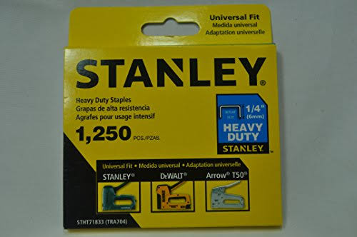 Stanley Heavy Duty Staples - 1/4", Universal Fit, 1250pcs