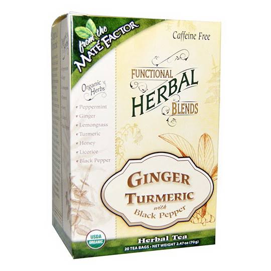 The Mate Factor Functional Herbal Blends Tea - Ginger Turmeric with Black Pepper, 20ct