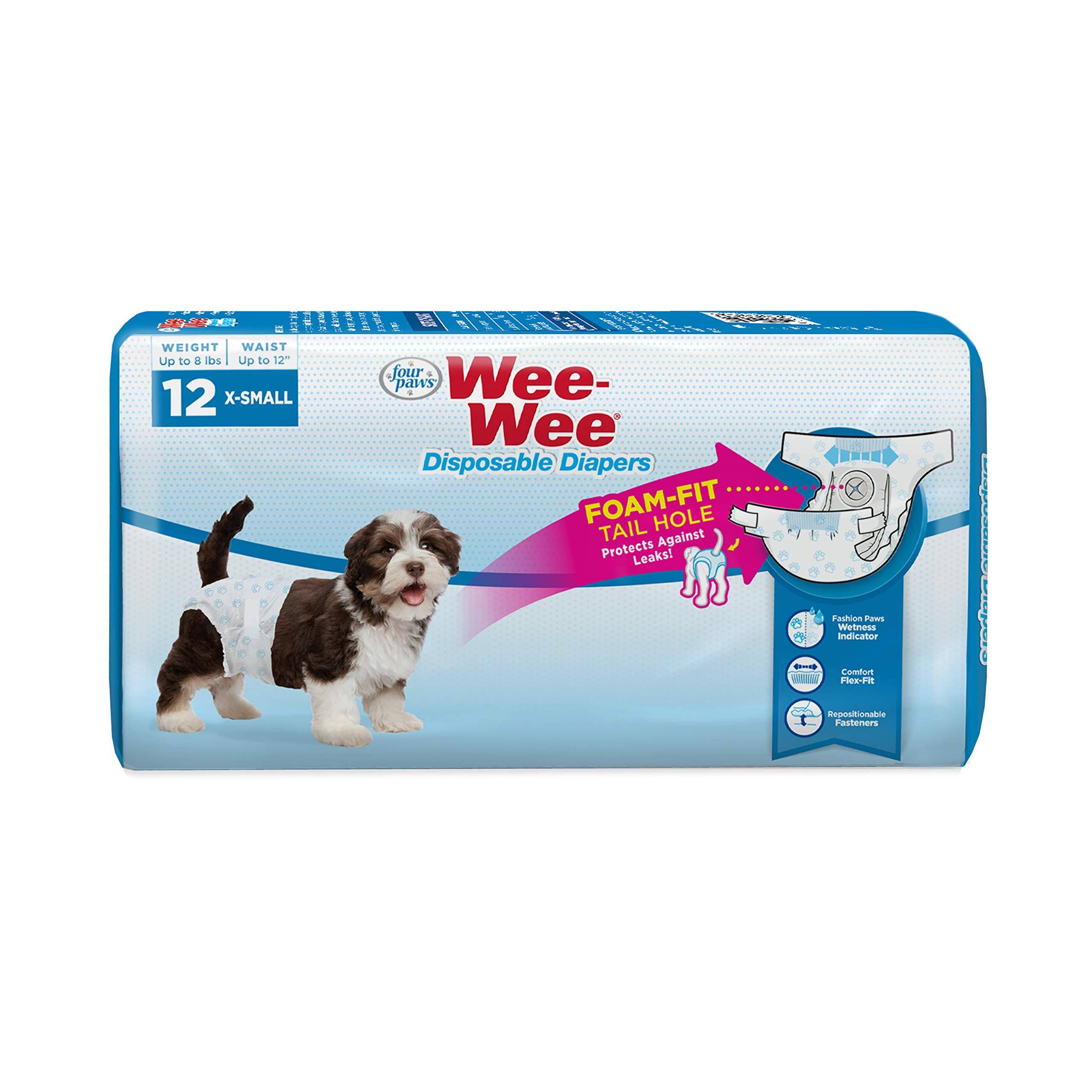 Four Paws Wee-wee Dog Diapers - X-Small, 12pk