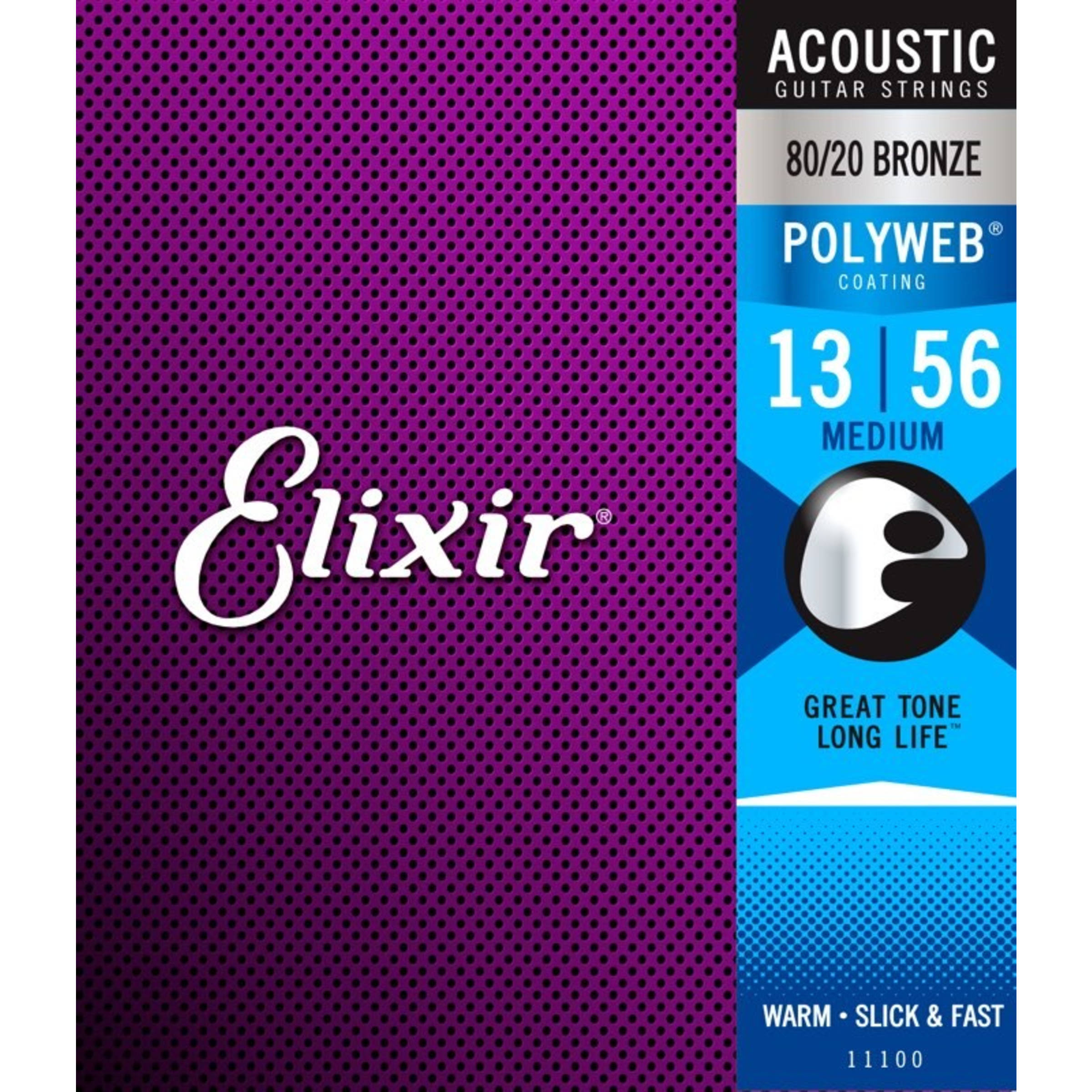 Elixir Strings Acoustic Guitar Strings - 6-String, Medium Nanoweb Coating