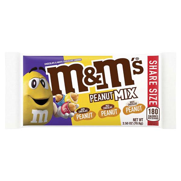 M&Ms Peanut Mix Dark Milk & White Chocolate Candies (Share Size 70g)