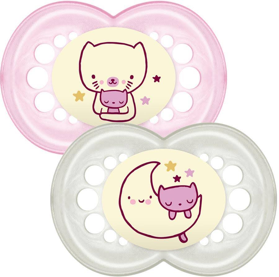MAM Night 6+m Soother - Pink