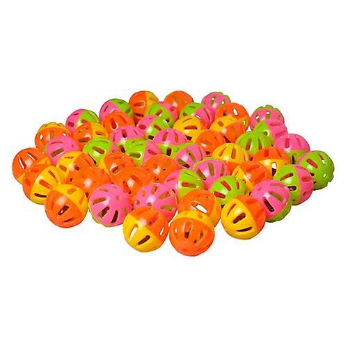 A&E Cage Company AE Cage Company Happy Beaks Small Round Rattle Ball Bird Toy - 48 count