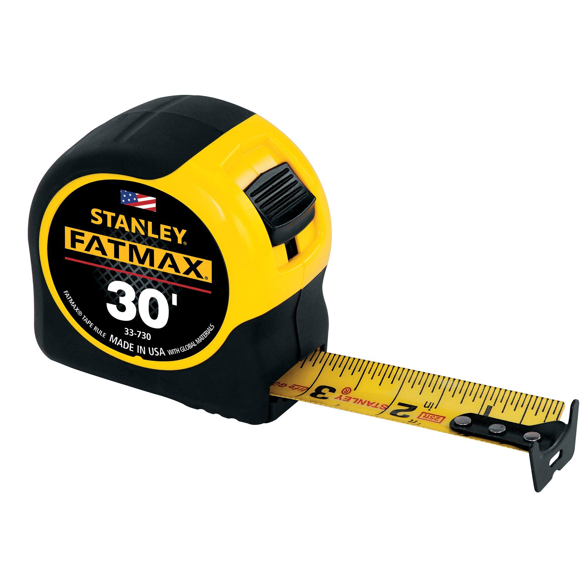 Stanley FatMax Measuring Tape - 30', Yellow and Black