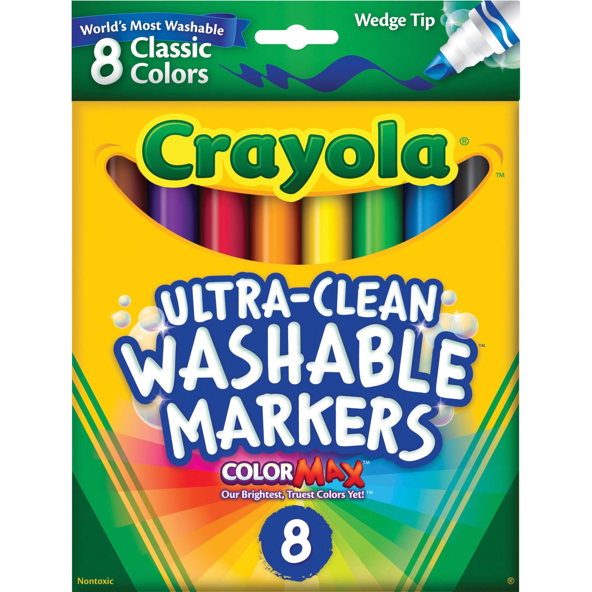 Crayola Washable Wedge Tip Markers - Assorted Colors, 8ct
