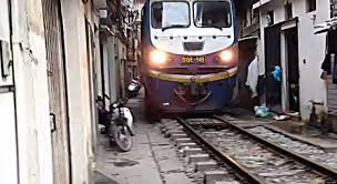 Train Rumbles Right Through Vietnam, Hanoi.