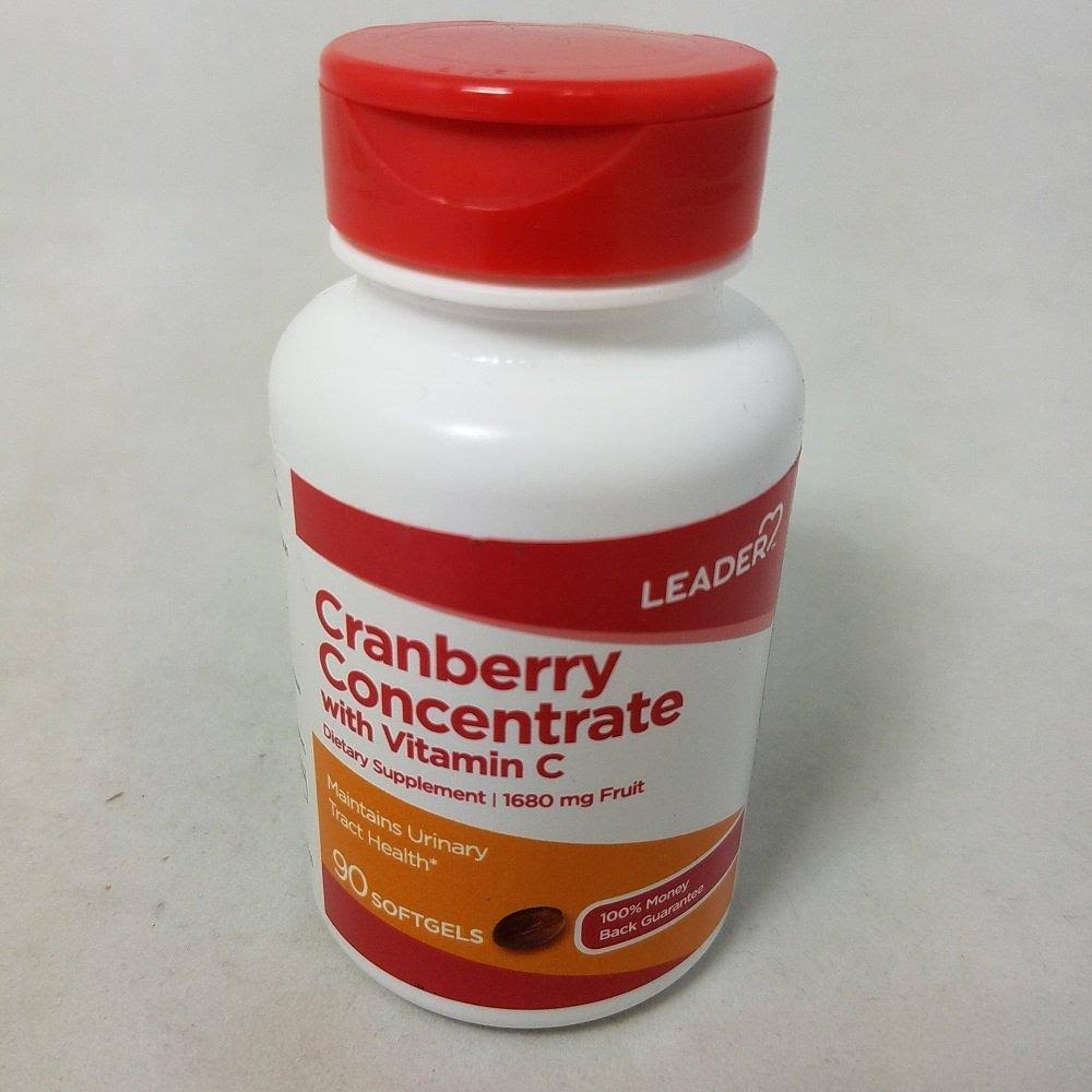 Leader Cranberry Concentrate with Vitamin C Softgels, 90 ea