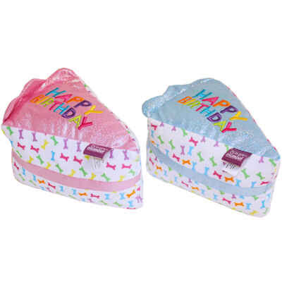 Multipet Birthday Cake Slice (Shiny Blue/Pink Assorted) 6 inch