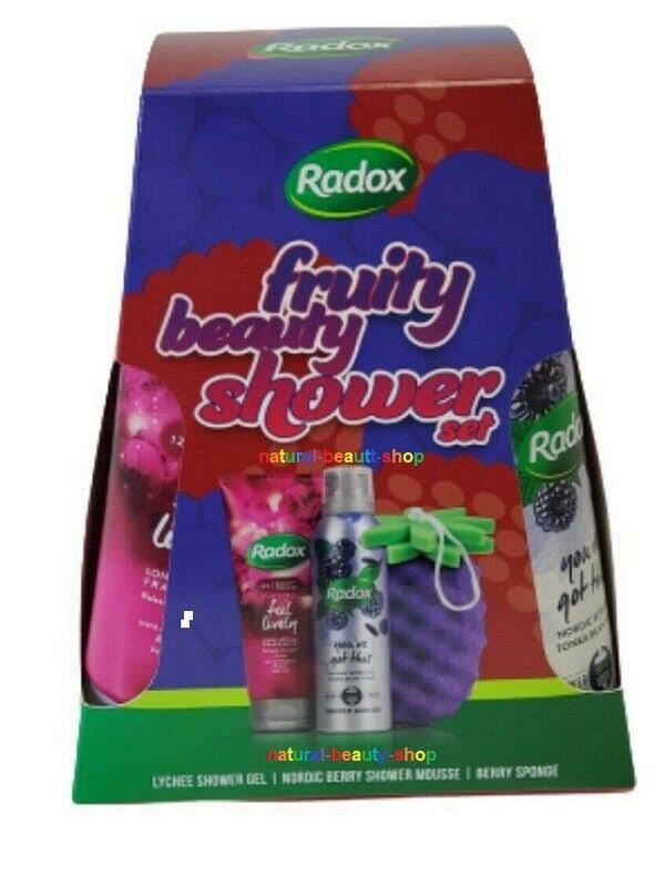 Radox Shower Gel Mousse Body Sponge Gift Set New