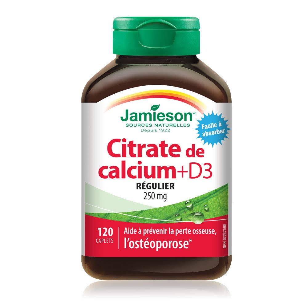 Jamieson Vitamins Calcium Citrate Vitamin D3 Caplets - 120ct