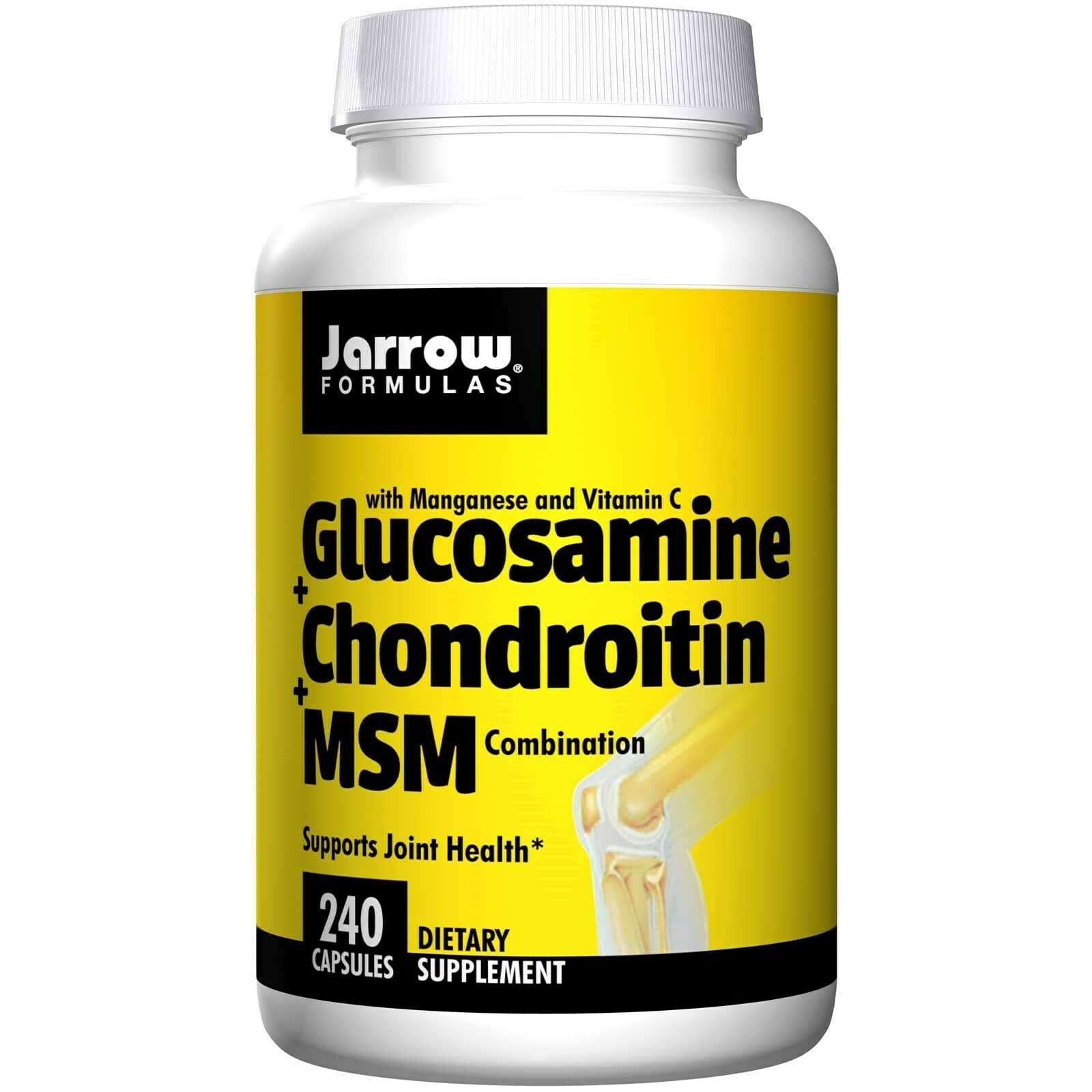 Jarrow Formulas Glucosamine and Chondroitin and MSM Supplement - 240 Capsules