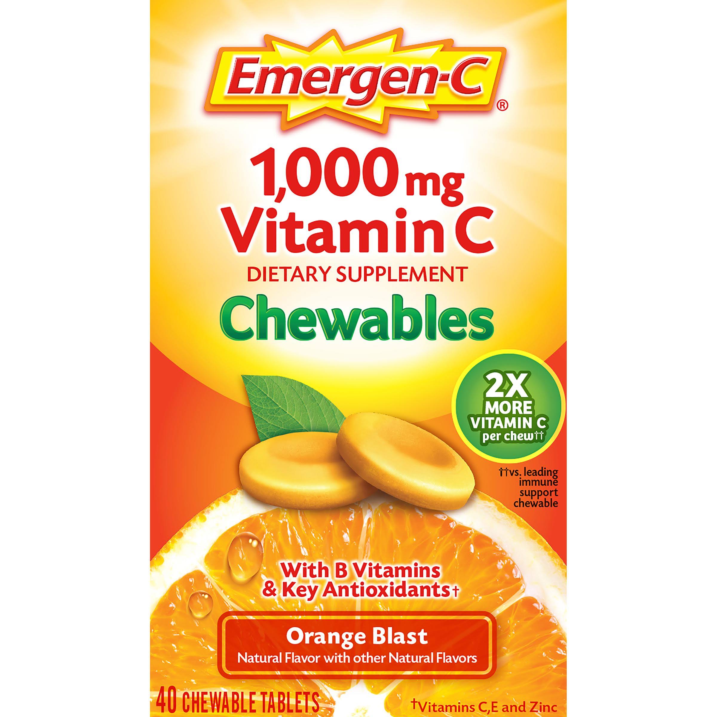 Emergen-C 1000mg Vitamin C Chewable Tablets - Orange, x40