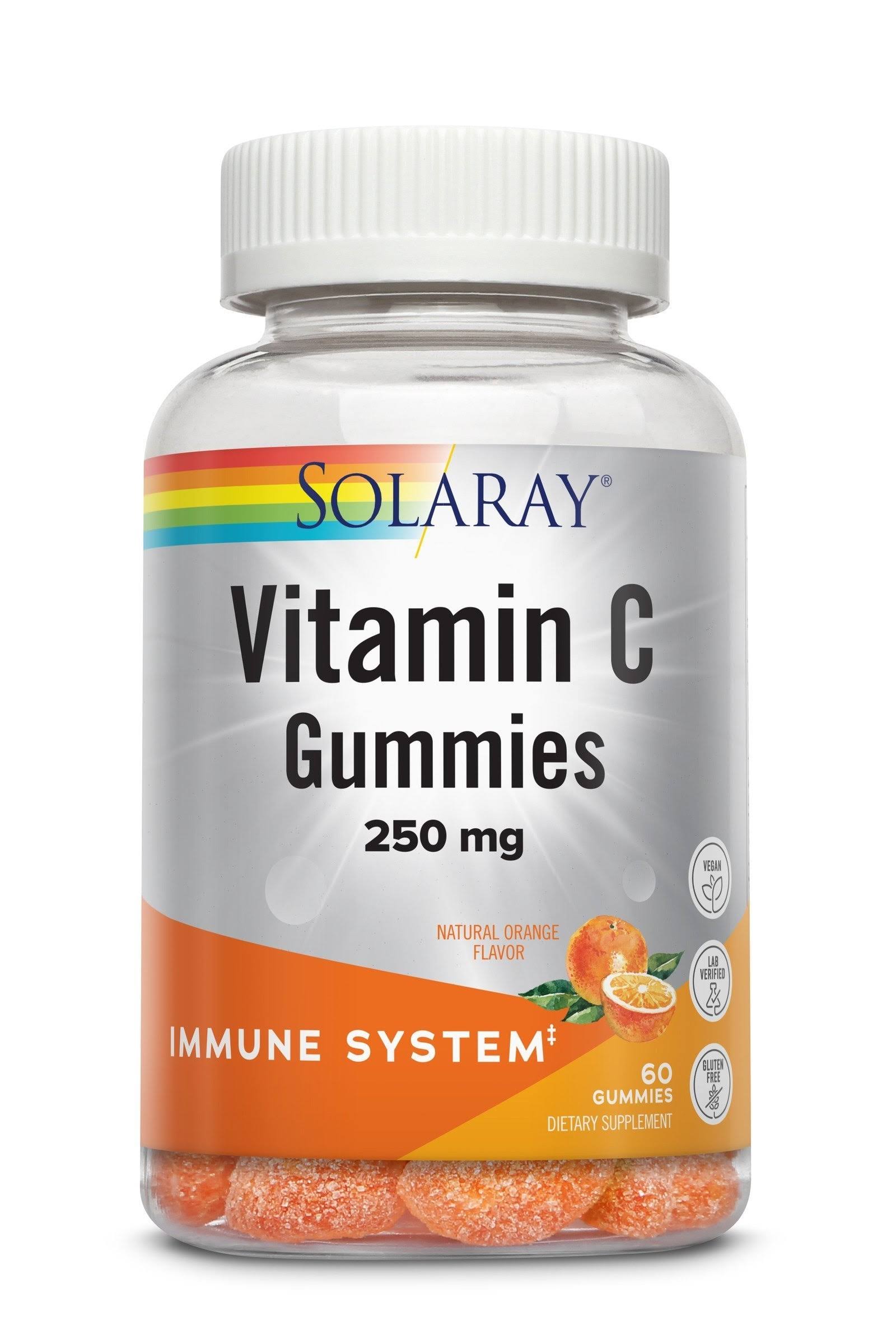Solaray, Vitamin C Gummies, Natural Orange, 250 mg, 60 Gummies