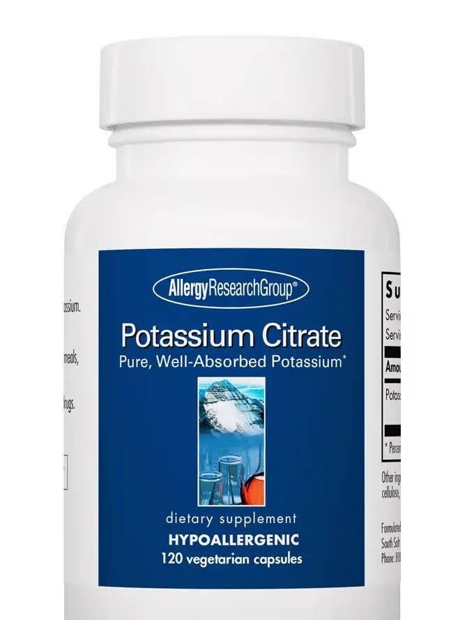 Allergy Research Group Potassium Citrate Supplement - 99mg, 120 Capsules