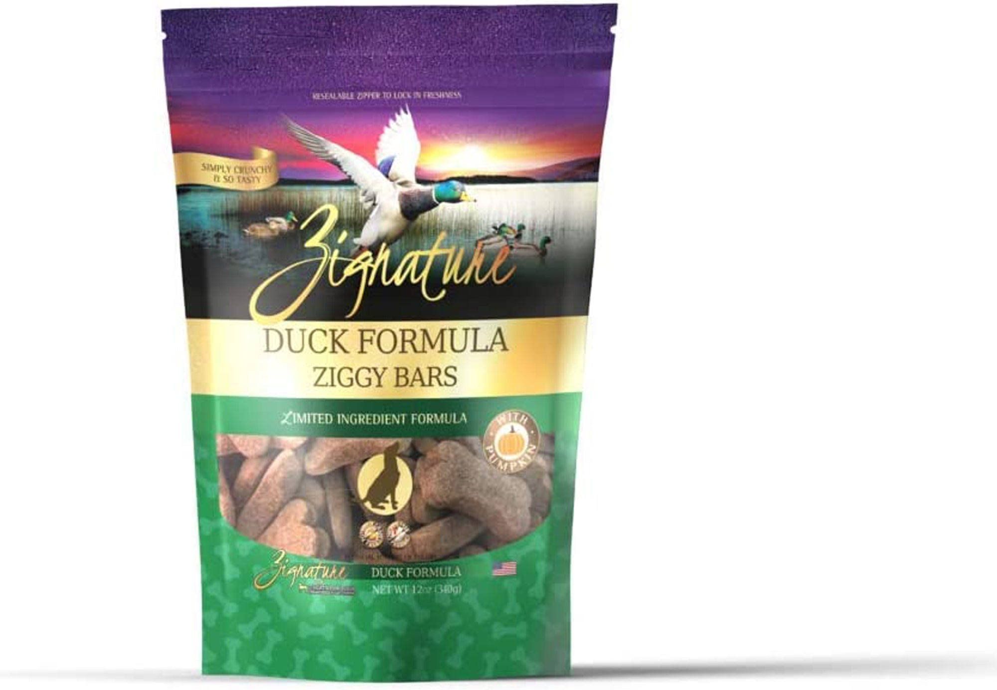 Zignature Ziggy Bars Duck Formula Dog Treats - 12 oz