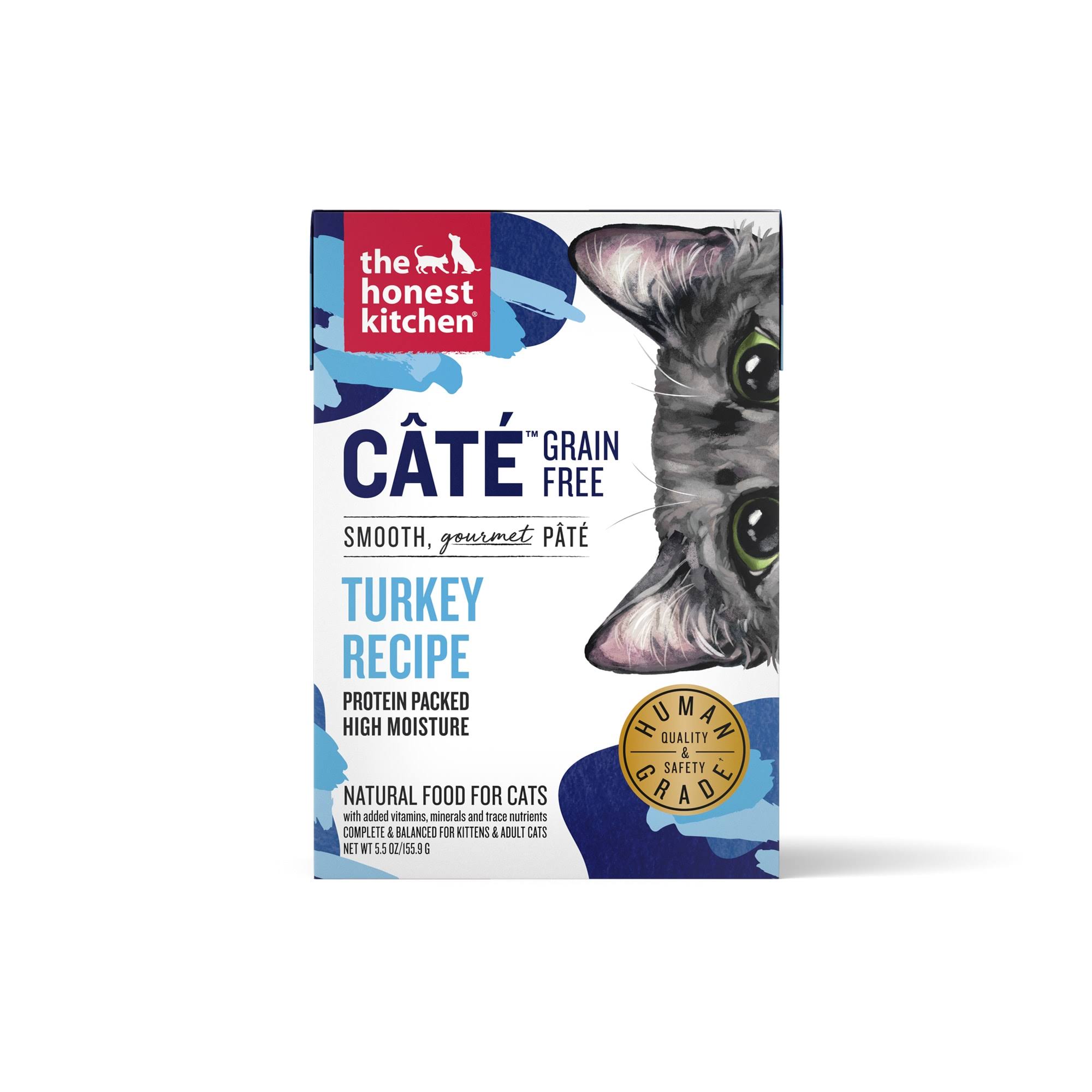 The Honest Kitchen Cate Grain Free Turkey Pate Wet Cat Food, 5.5 oz.