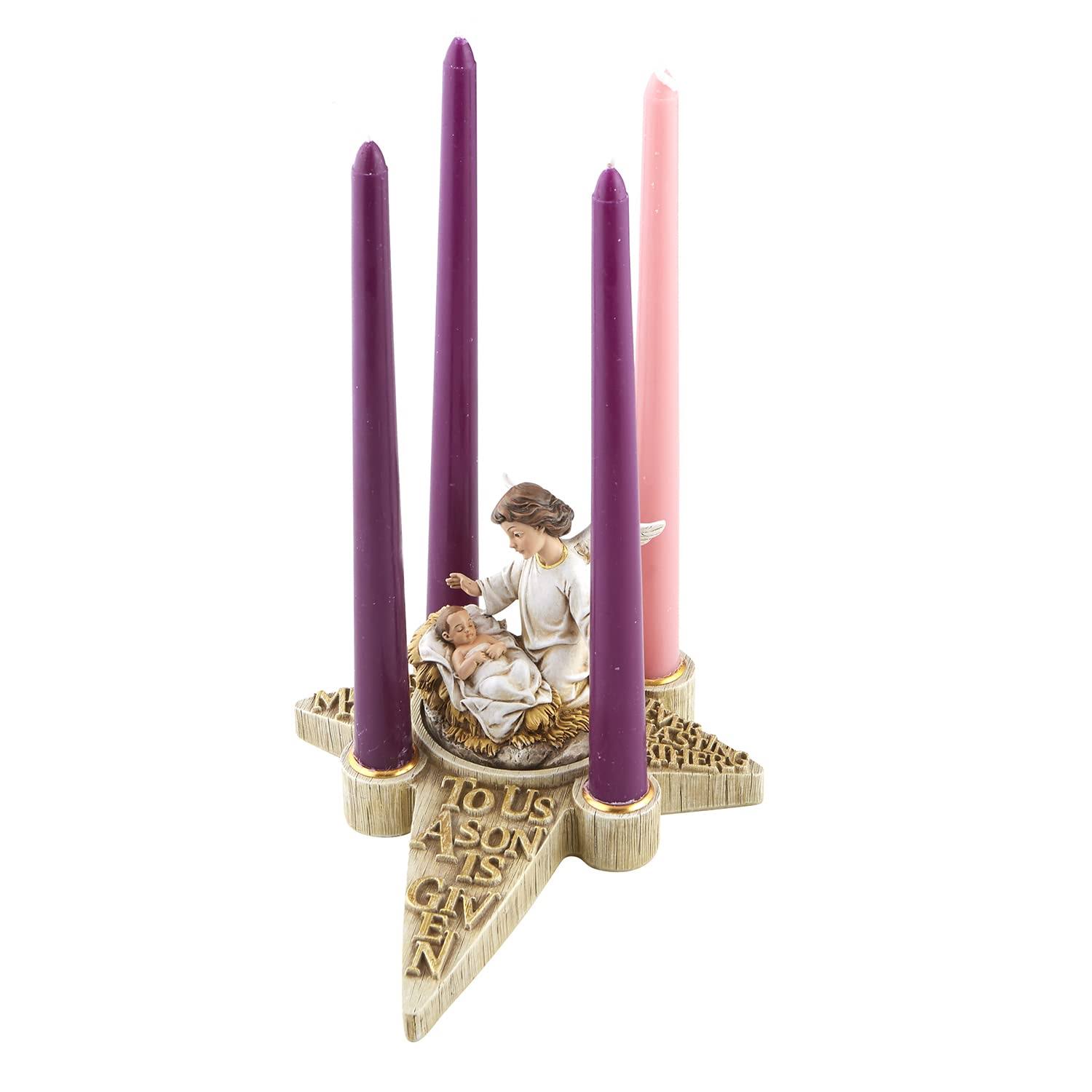 Christian Brands F3469 Two Piece Nativity Angel Advent Candle Holder