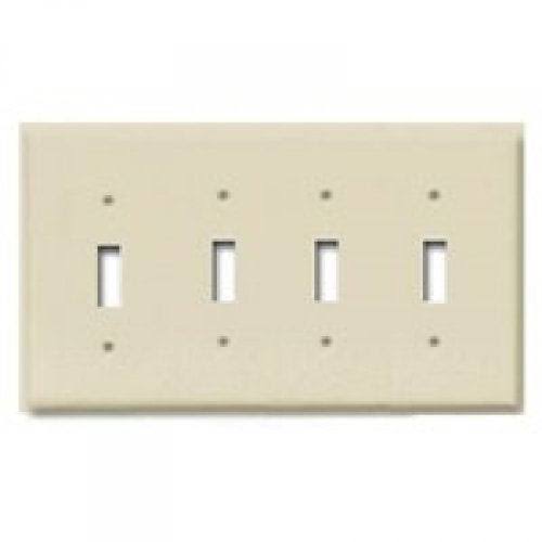 Cooper Wiring 4 Gang Standard Toggle Plate - Ivory, 9"x4"x3"