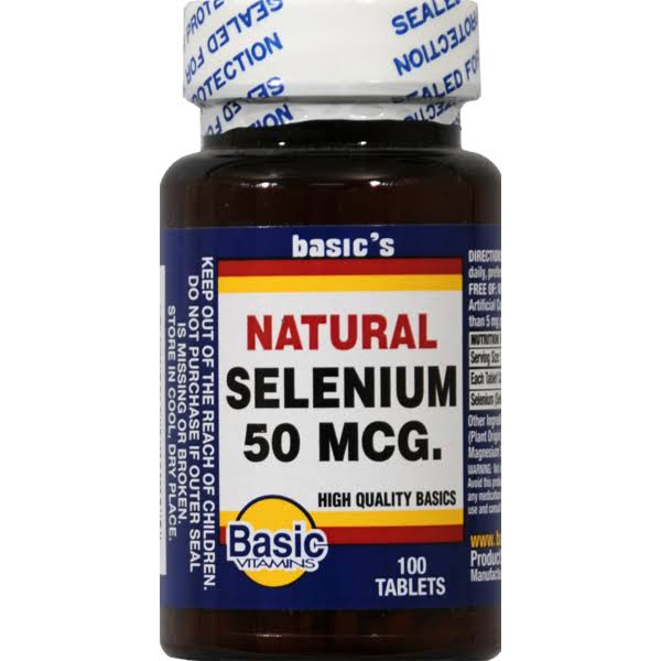 Basic Natural Selenium Tablets 50mcg - 100 ct