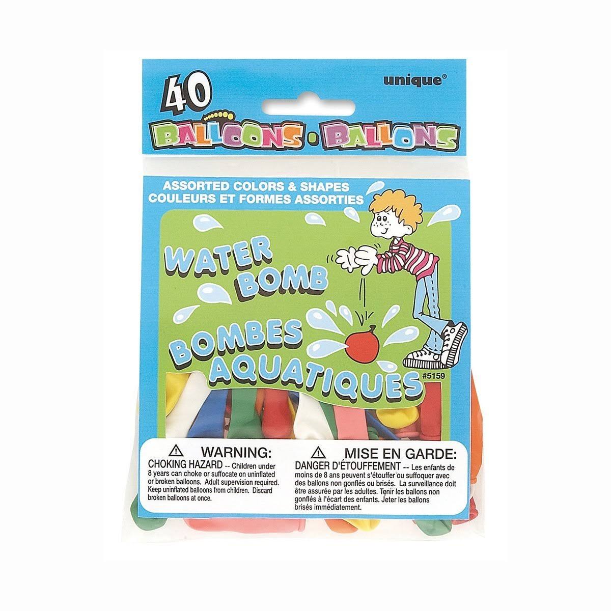 Unique Industries Water Balloons - Assorted Colors, x40