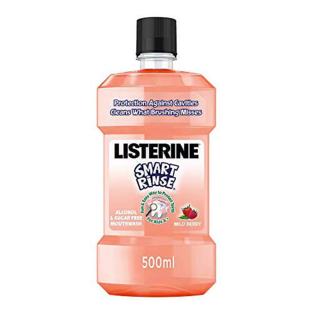Listerine Smart Rinse Kids Mouthwash - Mild Berry, 500ml