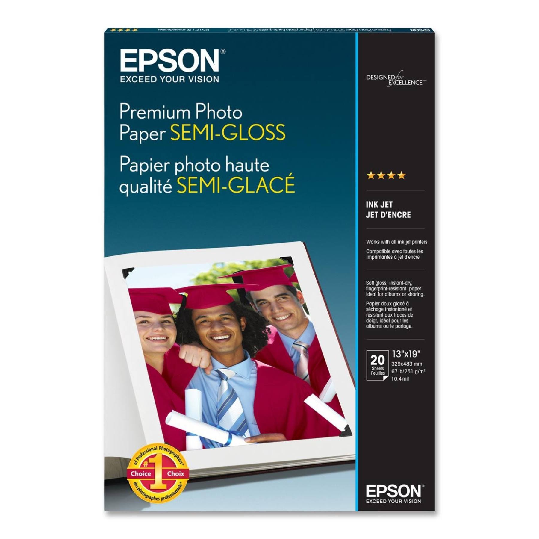 Epson Premium Photo Paper - Semi Gloss, 13" x 19"