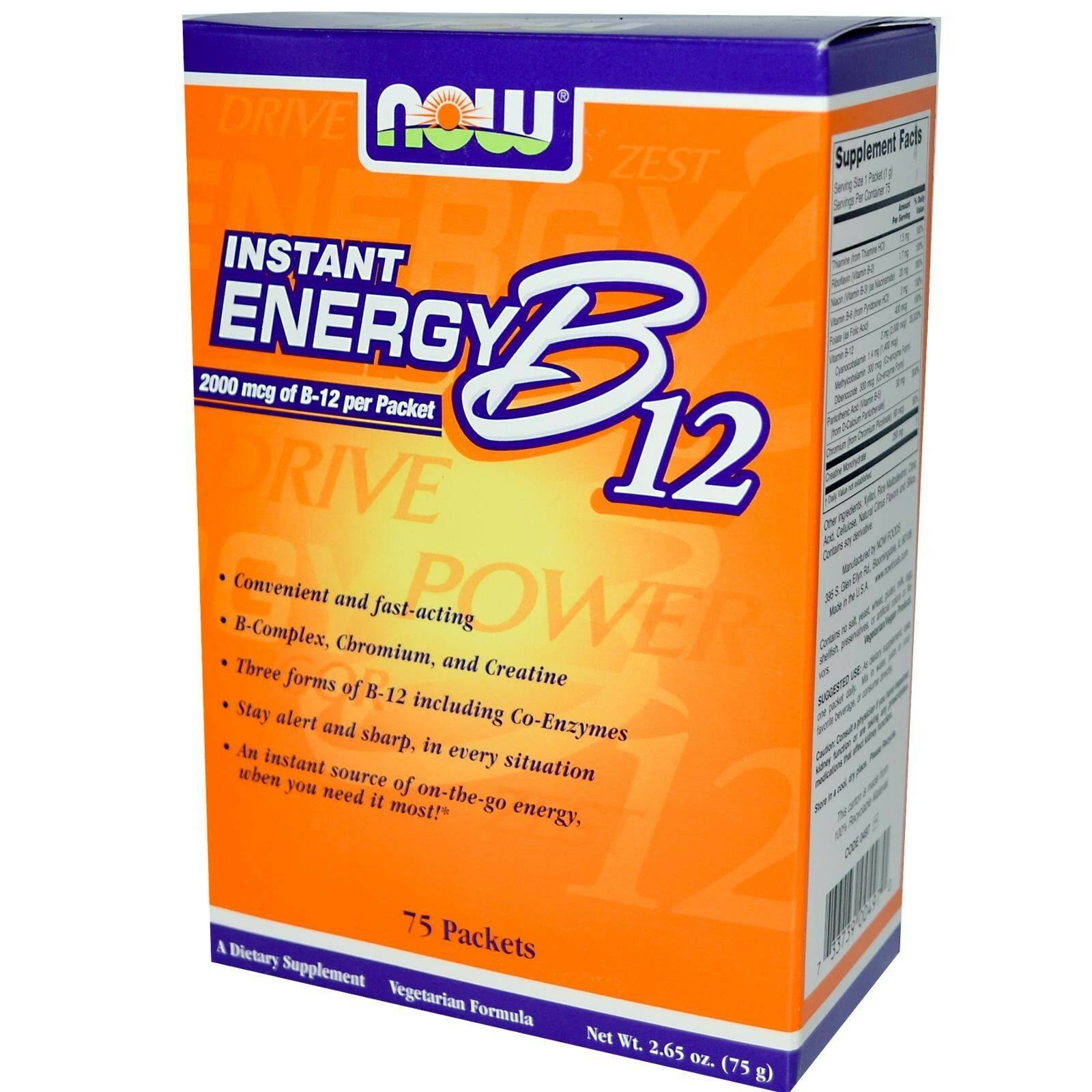 Now Foods Instant Energy B-12 Instant Energy - 75 Packets, 75g