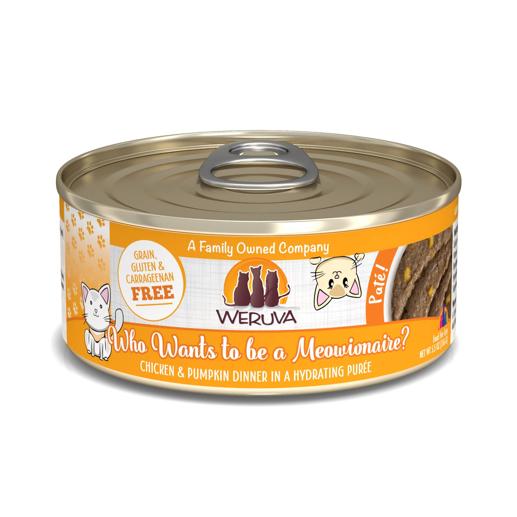 Weruva Cat Pates - Who Wants to Be a Meowionaire Chicken & Pumpkin Dinner 5.5 oz
