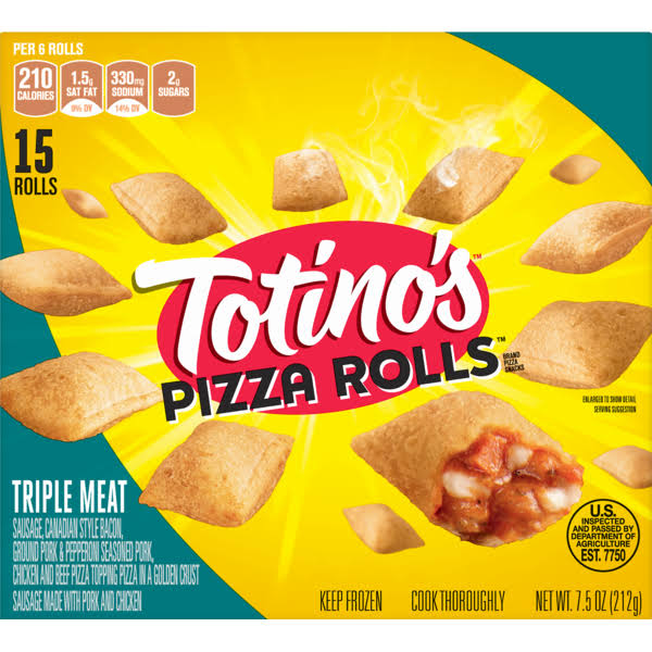 Totino's Pizza Rolls, Triple Meat - 15 rolls, 7.5 oz