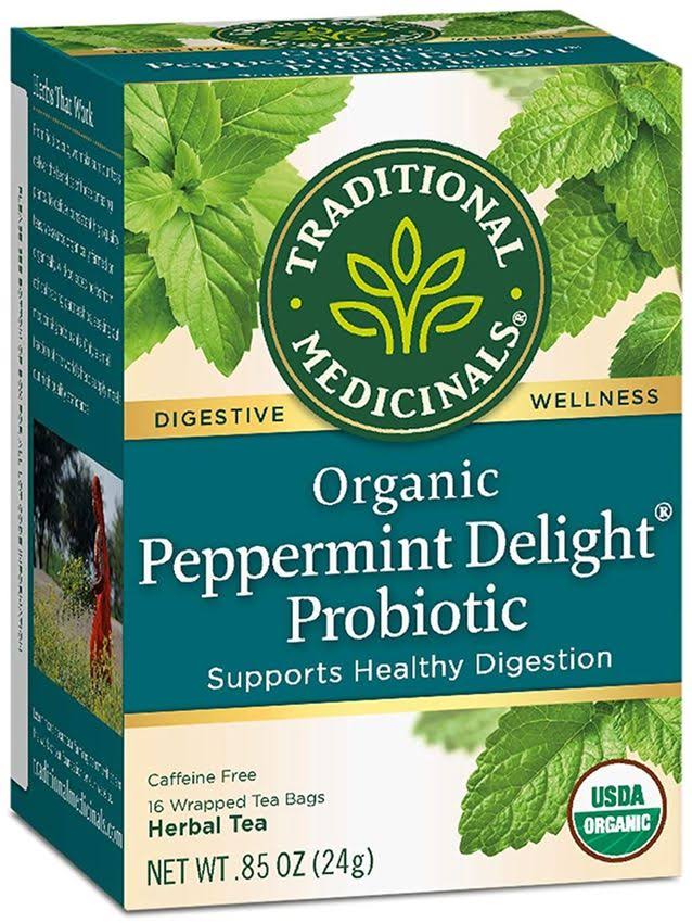 Traditional Medicinals Teas Organic Tea Peppermint Delight Probiotic, 16 Bags