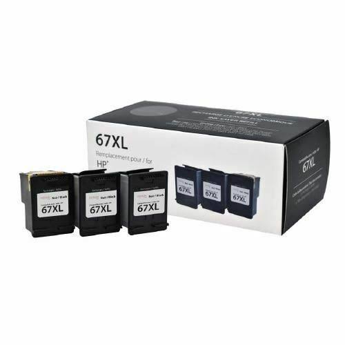 PREMIUM ink - HP 67XL Black - 3x Refills + 1x Printhead - Compatible Ink Cartridges Pack