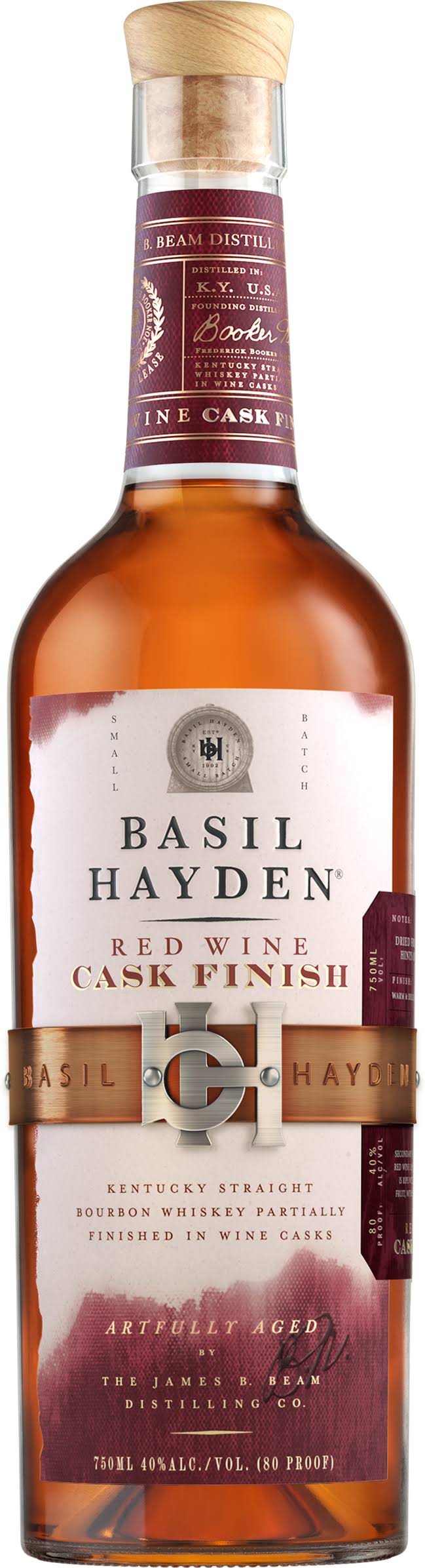 Basil Hayden's Red Wine Cask Finish Kentucky Straight Bourbon Whiskey 750ml Bottle