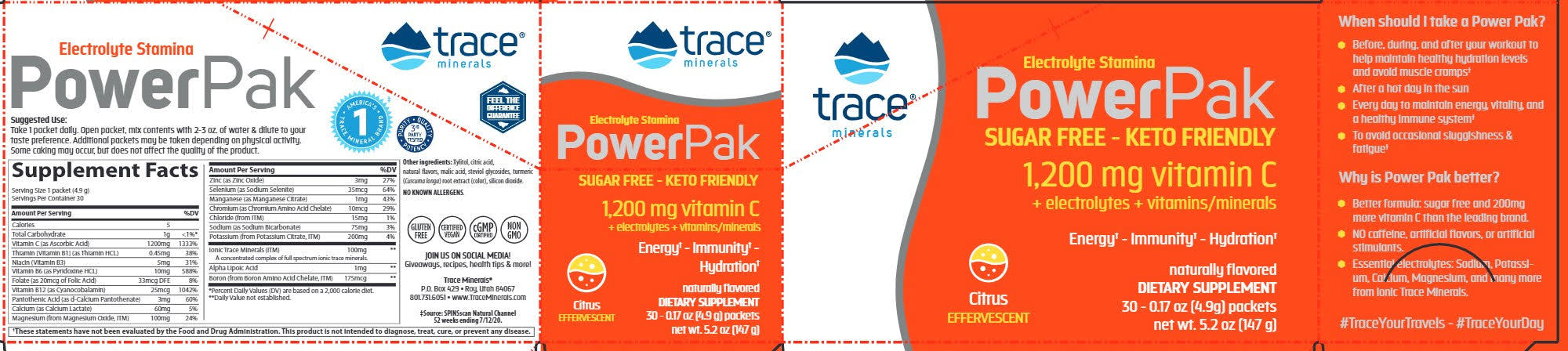 Trace Minerals Research Electrolyte PowerPak Orange Mango