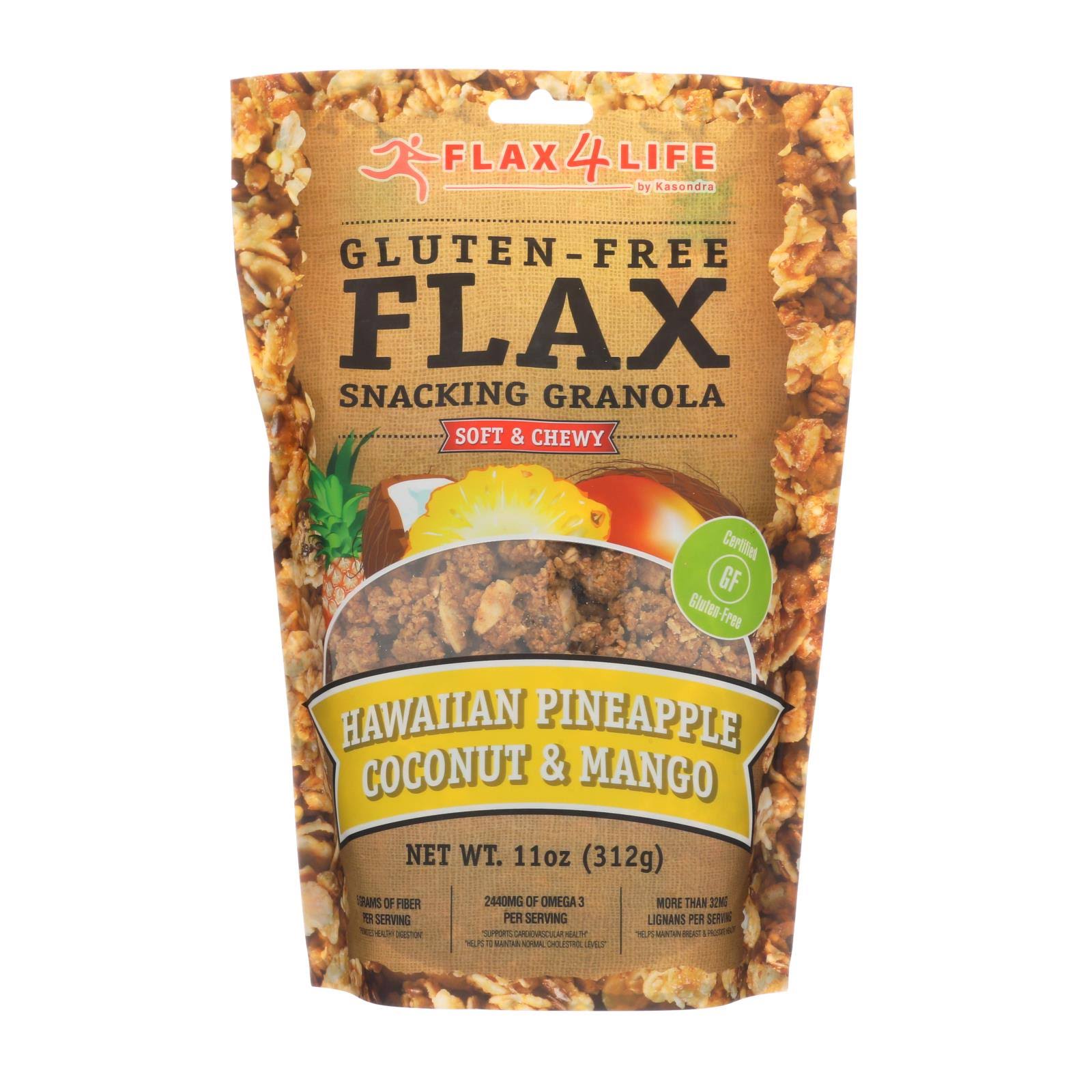 Flax4Life Gluten Free Flax Snacking Granola - Hawaiian Pineapple Coconut and Mango, 11oz