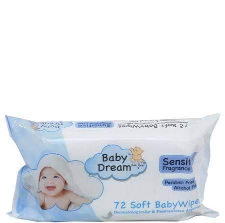 Baby Dream Sensitive Fragrance Free - 72 Soft Baby Wipes