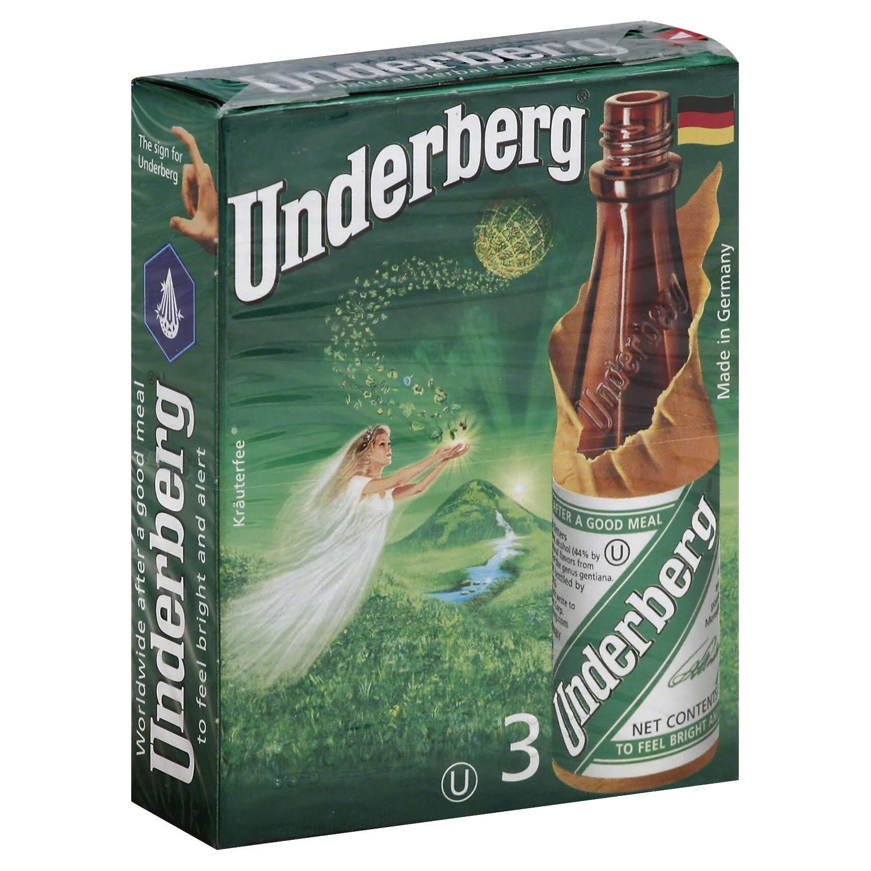 Underberg Herb Bitters, Natural - 3 - 2/3 fl oz (20 ml) bottles [2 fl oz]